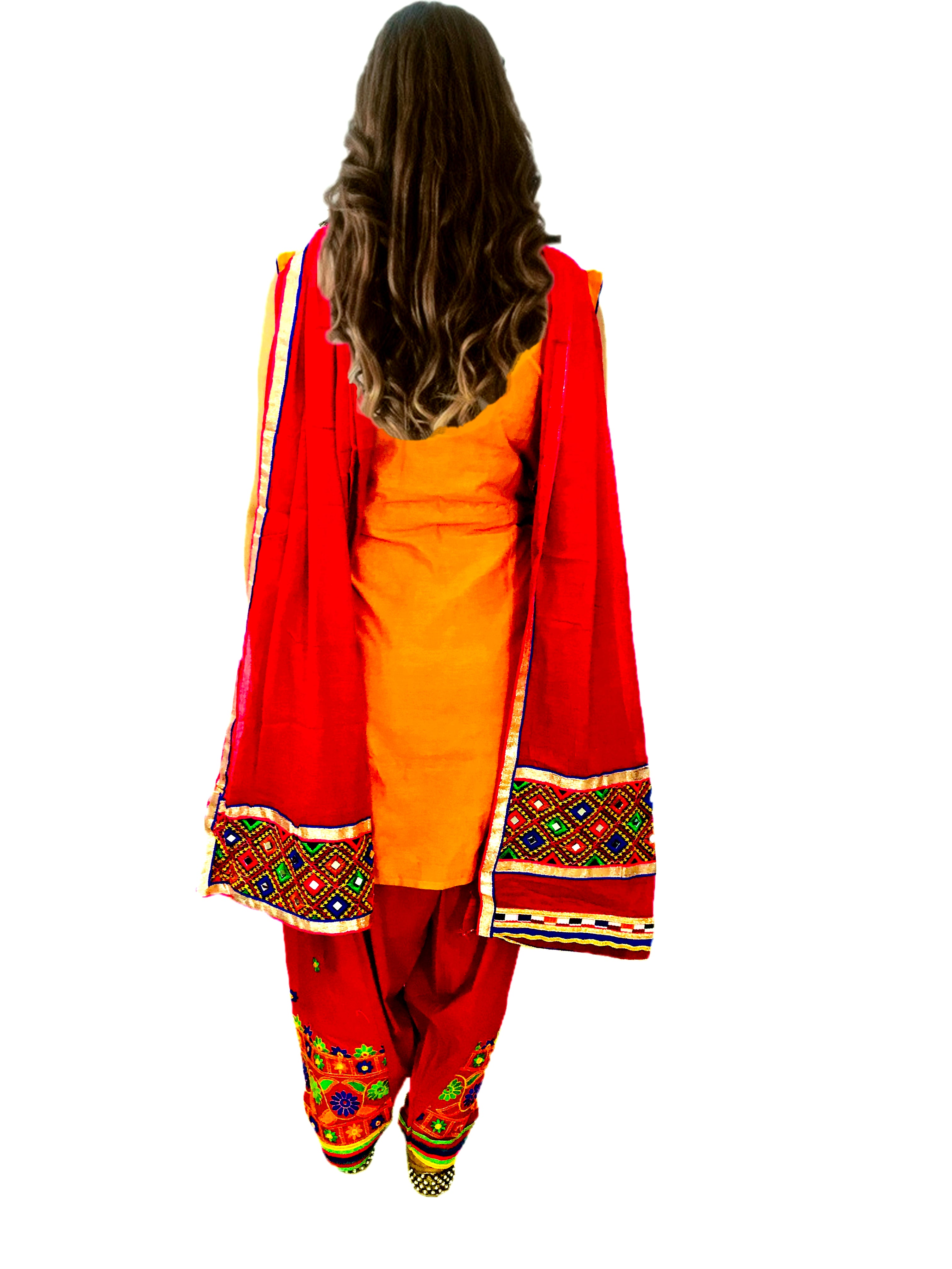Runjhun Designer Yellow and Pink Gujarati Salwar Suit – UrbanWardrobe